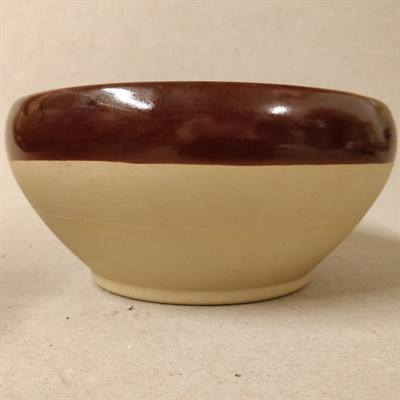 brun natur keramik skål fransk salatskål retro gammel service